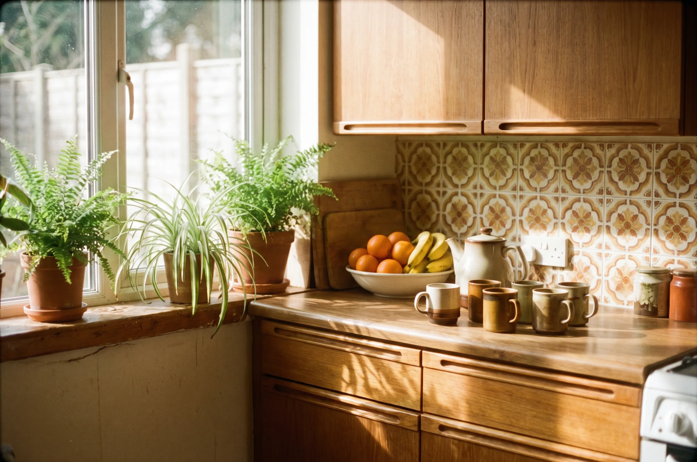 A warm, sunlit kitchen in a period home