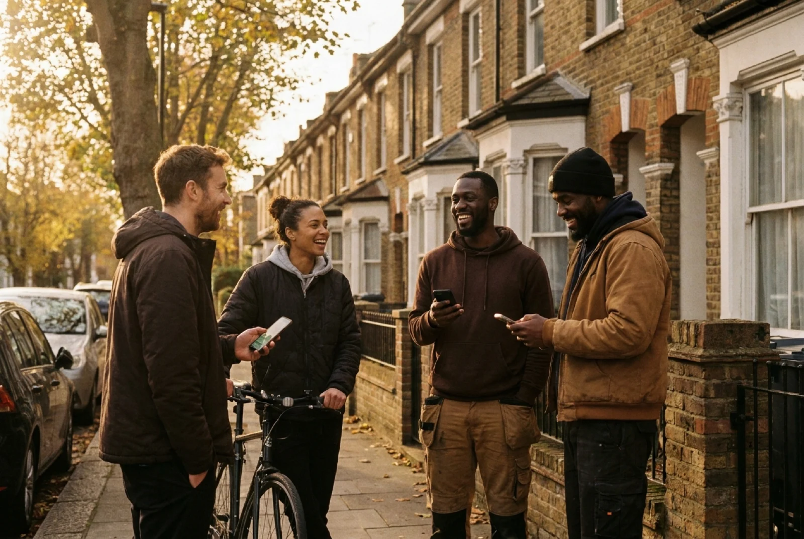 A group of vetted Seekers on a London street
